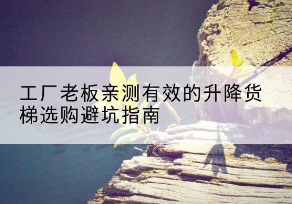 凌河升降货梯怎么选-工厂老板亲测有效的升降货梯选购避坑指南